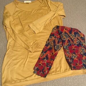 Lularoe leggings and top